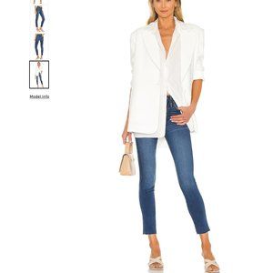 Le Skinny De Jeanne Crop Decades Blue Raw edge Hem Size 29